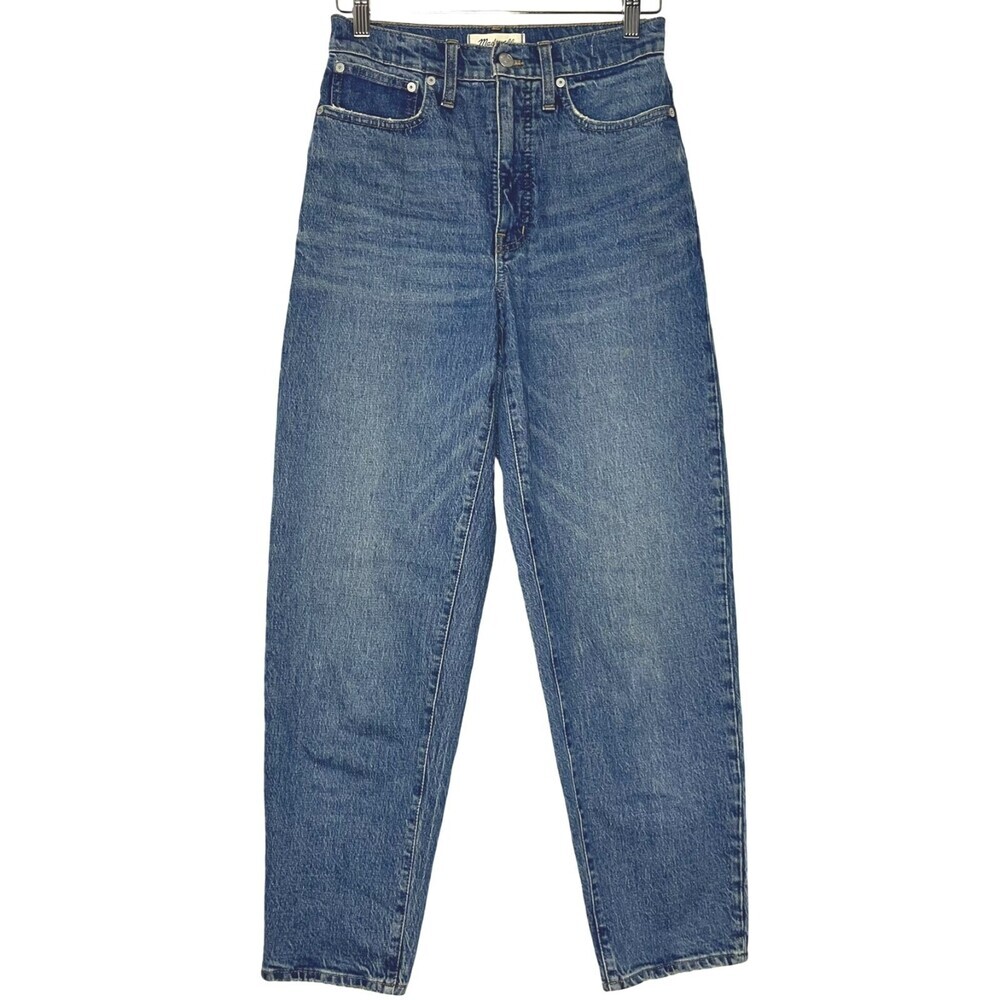 Madewell Balloon Jeans Womens 25T Blue Cotton High Rise Crop Taper Pockets Boho